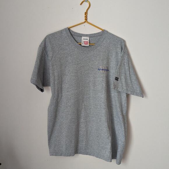 Vintage Gray Gym Weightlifting Wilson's 90s Athletic Wear Grey Shirt Embroidered - Picture 4 of 4